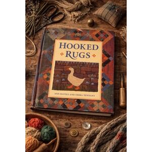 Hooked Rugs Ann Davies Emma Tennant Hardcover Craft Book‎ 25 Projects 1995